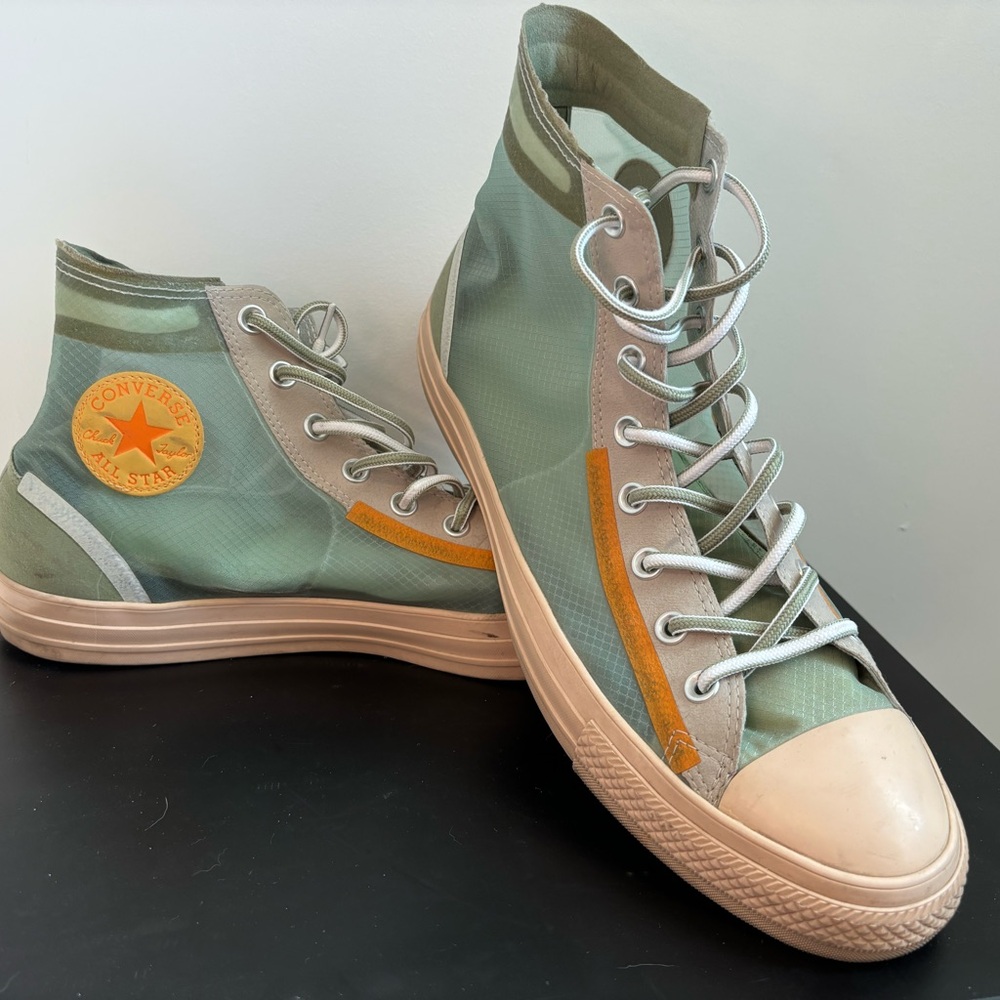 Converse Green and Tan High-Top Sneakers Canvas Classic